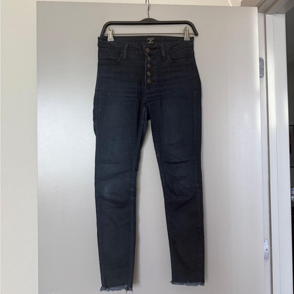 Just Black High Rise Blue Jeans Slim Fit